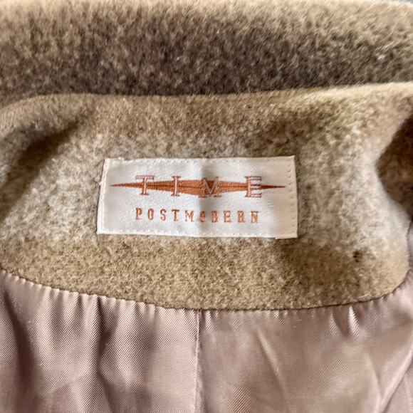 Vintage Time Postmodern Plaid Fleece Shacket Brown Beige Stripes - Picture 13 of 15